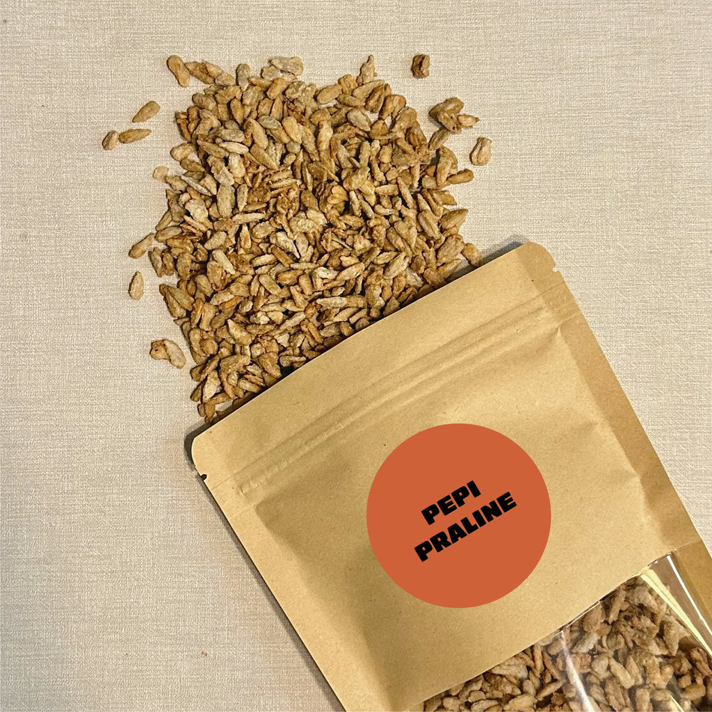 Semillas de girasol caramelizadas con pimienta negra — Pepi Praliné frutos secos artesanales Argentina
